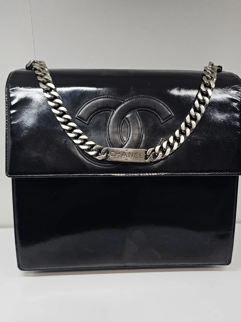 Chanel Black Patent Leather Shoulder Bag